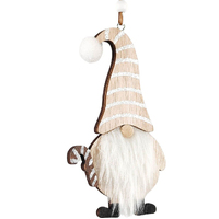 Natural Santa Holding Candy Cande  MDF Hanging Decoration