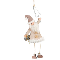 Santa Holding Tree with Dangly Legs  MDF 34cm