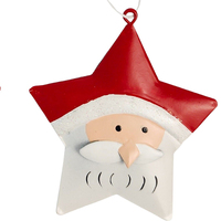 Metal Santa Star 8cm Hanging Decoration