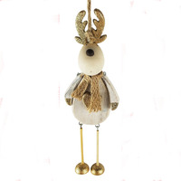 White Gold Reindeer with Dangly Legs 18cm