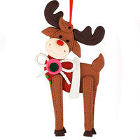 Reindeer  with Bow Soft Clay Hanging Decoration 11 cm