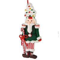 Candy Nutcracker Clay Hanging Decoration Green 15cm