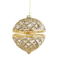Gift Bauble Hinged  Champagne  Glass  10cm