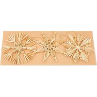 Straw Snowflake and Star Hanging 3pc