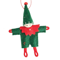 Green Tomte Elf Hanging Decoration 10cm