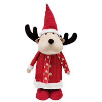 Plush Standing Reindeer with Telescopic Legs
