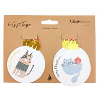 Christmas Cat Gift Tags 6pc