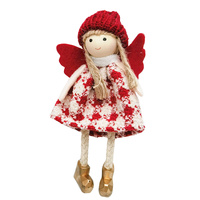 Girl with Checks  Hanging Christmas Decoration 13cm