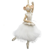 Ballerina Mouse Hanging Christmas Ornament