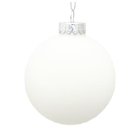 Glass Christmas Bauble White Matte