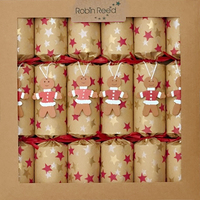 Natural Kraft Cracker with Gingerbread  Man  Decorations 6pk