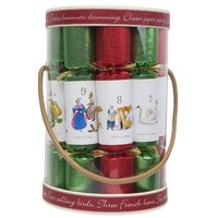 12 Days of Christmas Red/Grn Crackers with Charades 12pk