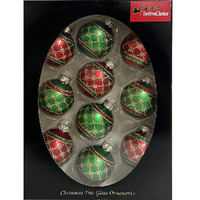 Christmas Baubles Set of 10 - Red Green