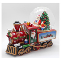 Santa Music Water Globe with Train Base