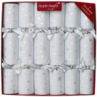 Silver Stars with Bells Christmas Cracker 6pk