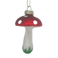 Glass Mushroom Christmas Decoration  8cm
