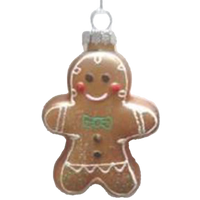 Glass Gingerbread Person Christmas Decoration 8cm