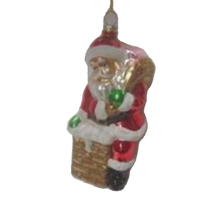 Santa in Chimney Christmas Decoration 12 x 5 cm