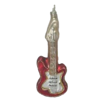 Glass Guitar Christmas Decoration 15cm