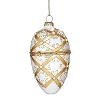 Faberge White Gold Gift Egg Christmas Tree Decorations
