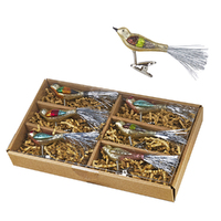 Retro Clip on Bird Christmas Decorations 6pc