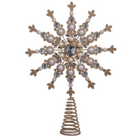 Jewelled and Pearl Star Christmas Tree Topper