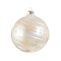 Pearlescent Swirl Glass Ball  Christmas Tree Decoration 10cm
