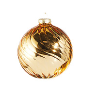 Gold Swirl Glass Hanging Christmas Tree Decoration