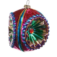 Magenta Witch Eye Retro 10 cm Glass Christmas Hanging Decoration