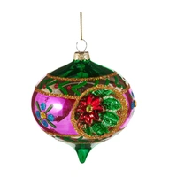 Retro Multicolour  Christmas Bauble  10cm