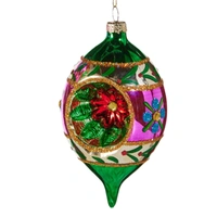 Retro Multicolour  Christmas Teardrop 14cm