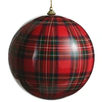 Red Plaid Christmas Bauble 15cm