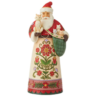 Festive Feline Surprises Santa Figure 25cm