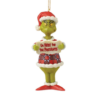 I'm Here for the Presents Grinch Christmas Hanging Decoration 12cm