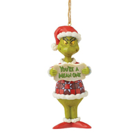 You're A Mean One Grinch Christmas Hanging Decoration 12cm