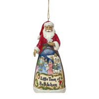 O' Little Town Santa Hanging Christmas Ornament 11cm