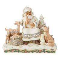 White Woodland Santa with Woodland Animals