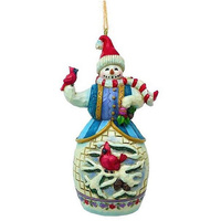 Jim Shore Snowman with Cardinal Hanging Christmas Decoration