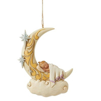 Jim Shore Baby Sleeping on Moon Christmas Decoration