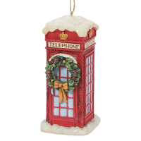 Jim Shore Christmas Phone Box  Hanging Christmas Ornament