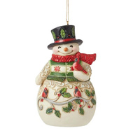 Jim Shore Snowman with Cardinal Hanging Christmas Decoration