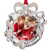 Baby's First Christmas  Silver Plated Hanging Ornament