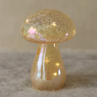 Glass LED Mushroom Cream 16cm H
