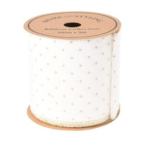 White Velvet Ribbon 10cm wide