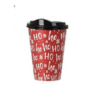 Xmas Coffee Cup HO HO  with Lid 500ml