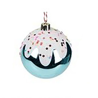 Blue Christmas Pudding Ball Hanging Decoration