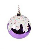 Purple Christmas Pudding Ball Hanging Decoration