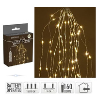 Silver Wire Warm White 160 Cascade LED Seed