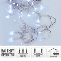 Clear Wire 80 LED Cool White Fairy  Lights 7.90m