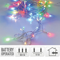 Clear Wire 80 LED Multi Colour Fairy  Lights 7.90m